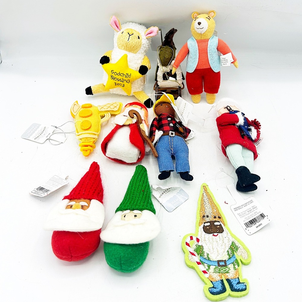Wondershop Christmas Ornaments Lot of 10 NEW Felt Fabric Figures